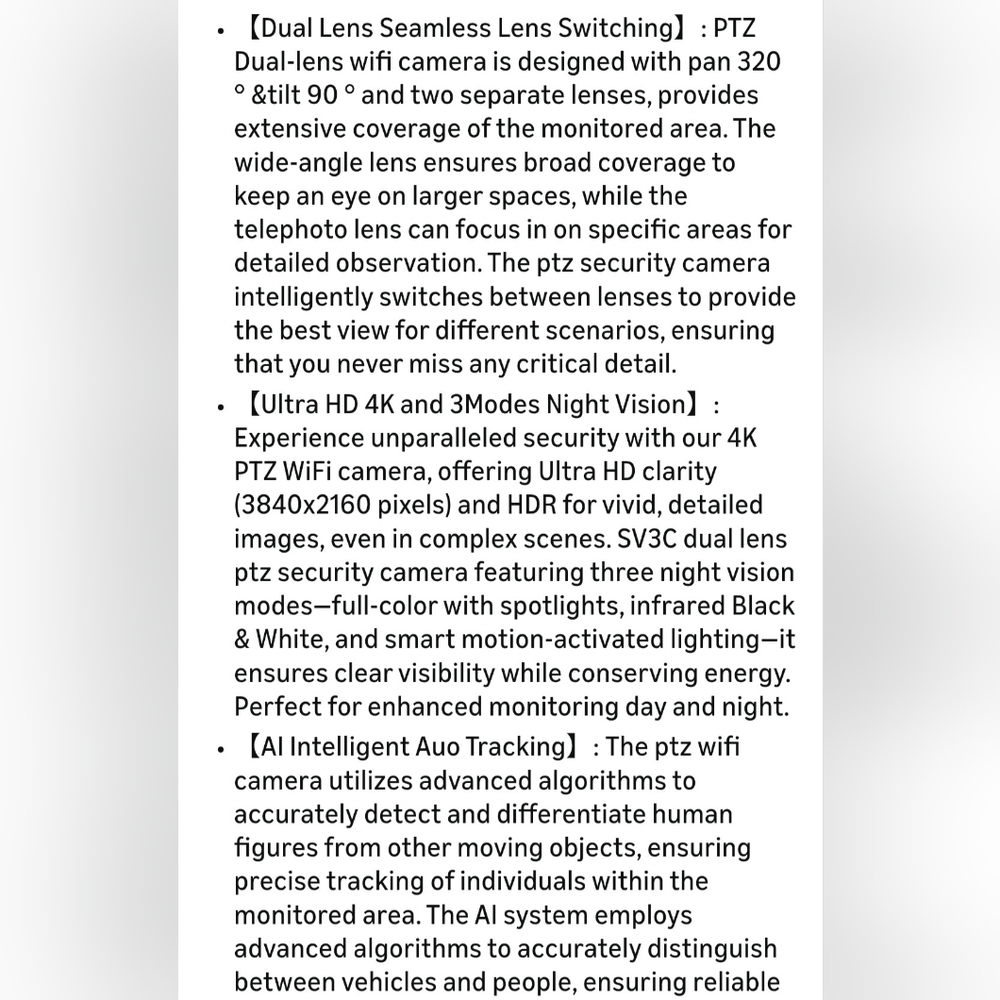 4k Dual Lens Wifi Security Camera - Picture 7 of 8